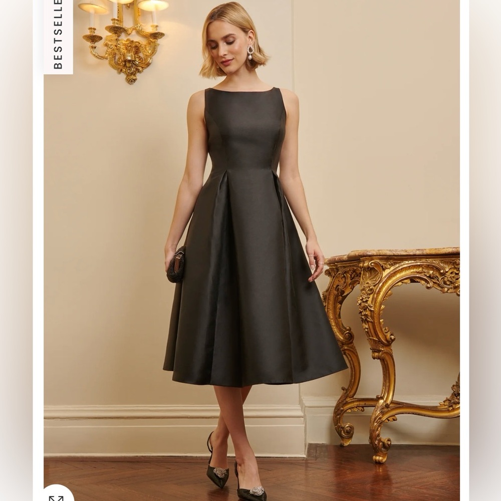 Adrianna Papell Black Midi Dress